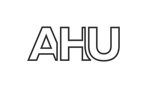 AHU logo design template with strong and modern bold text. Initial based ve.. Stock Illustration