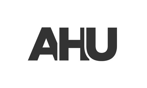AHU logo design template with strong and modern bold text. Initial based ve.. Stock Illustration