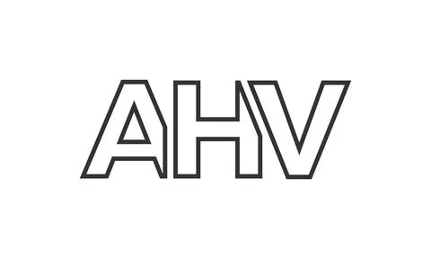 AHV logo design template with strong and modern bold text. Initial based ve.. Stock Illustration