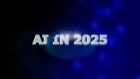 Ai in 2025 start. 2025 word digital lettering with high tech or futuristic .. Stock Footage 293486575