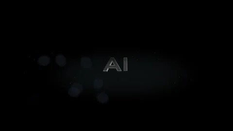 AI 3D title metal text on black alpha channel background Stock Footage 259061786