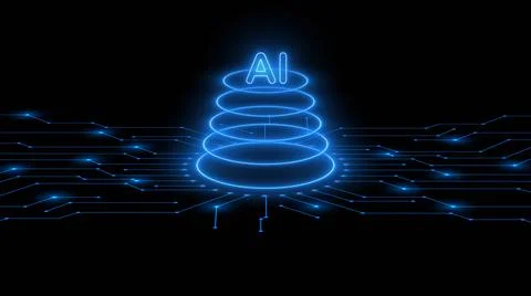 AI - abstract Artificial Intelligence background - cyber technology concept 스톡 일러스트