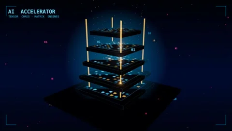 Ai accelerator stacked chiplet dies Stock Footage 339999775