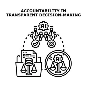 Ai accountability in transparent decision making process Stock Illustration