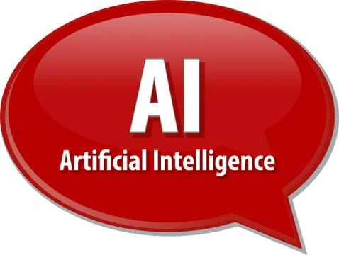 AI acronym definition speech bubble illustration Stock Illustration
