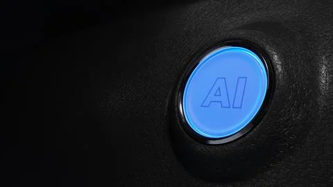 AI Activation Button Futuristic Technology Concept Stockillustratie
