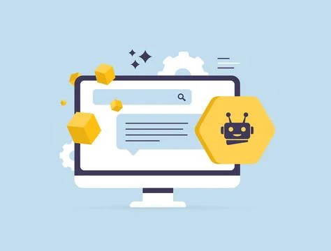 AI agent automating blockchain search with smart crawler and decentralized AI Stock Illustration