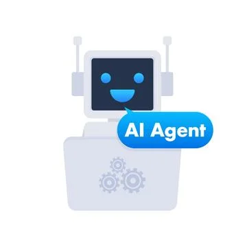 AI agent bot chatbot communicating artificial intelligence concept Stock Illustration