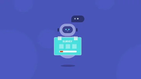 AI agent collecting data through survey and chat interaction. Stock Footage 337956119