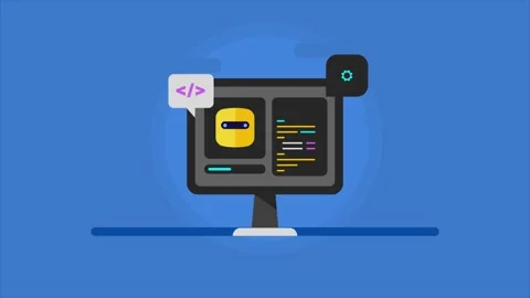 AI agent generates code for web development and software application. Stock Footage 340452673