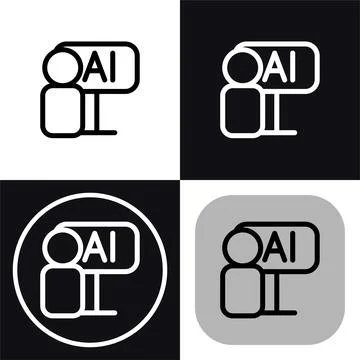 AI Agent Icon: Smart Assistant, Virtual Help, Digital Intelligence イラスト素材