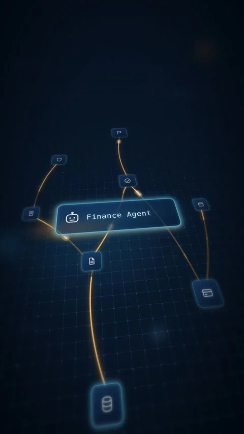 AI Agent Mesh Invoice Animation Finance Technology Background Digital Invoice Stock Footage 342590429