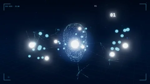 Ai agent network orbiting clusters Stock Footage 340018319