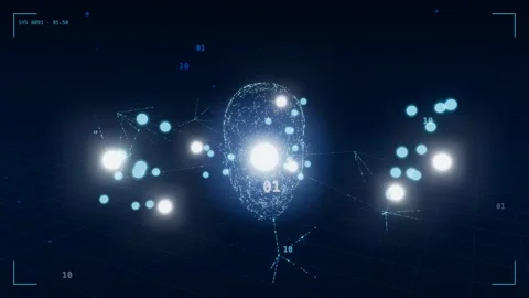 Ai agent network orbiting clusters Stock Footage 340201108