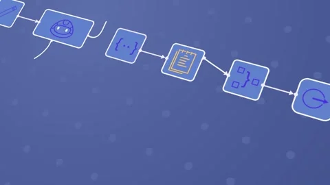 AI agent or assistant. Moving banner with artificial intelligence or neural Stock Footage 332222269