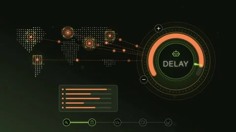 AI Agent Supply Chain Delay Visualization Data Analytics Dashboard Interactive Stock Footage 347279527