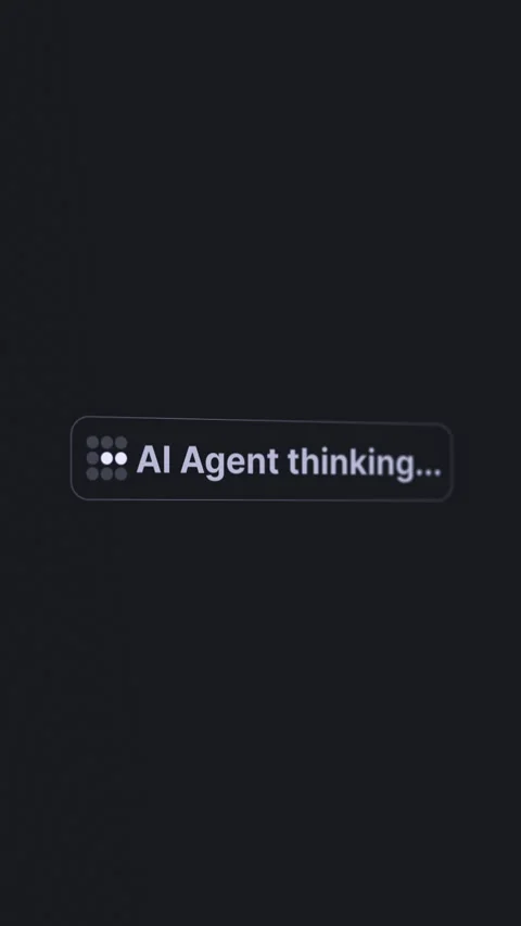 AI Agent Thinking Loading Animation - Modern AI Chatbot Interface Stock Footage 334730369