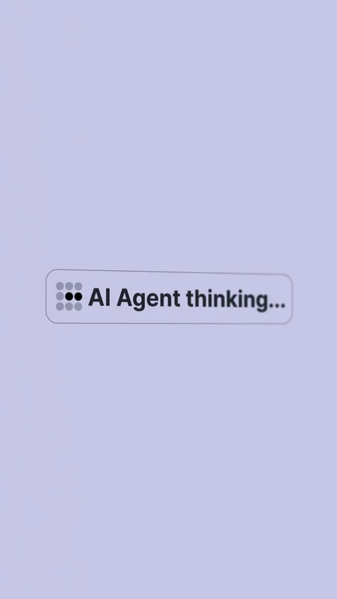 AI Agent Thinking Loading Animation - Modern AI Chatbot Interface Stock Footage 334730386