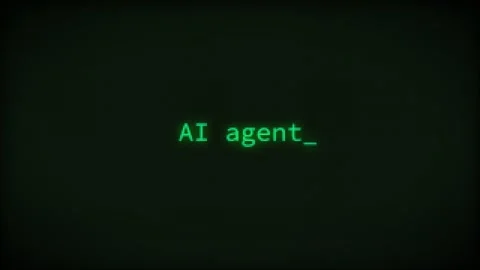 AI Agent, Typing Text, Retro Computer Screen Video stock 311055309