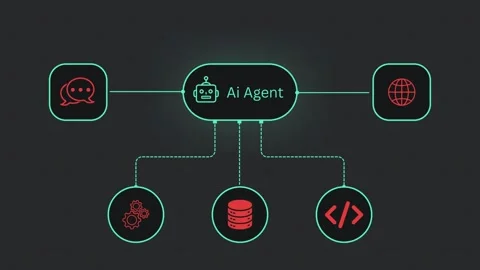AI Agent Workflow and Data Processing 스톡 동영상 332071768
