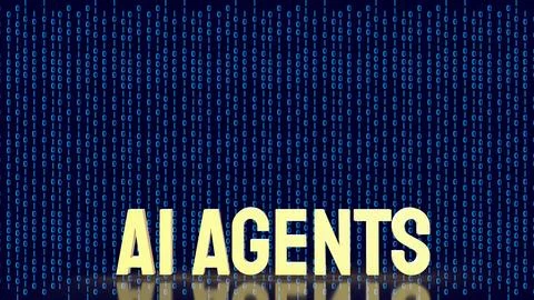 AI Agents Concept With Binary Data Digital Technology Background 3d render. イラスト素材