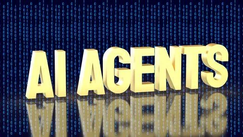 AI Agents Concept With Binary Data Digital Technology Background 3d render. 스톡 일러스트