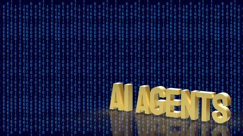 AI Agents Concept With Binary Data Digital Technology Background 3d render. Stockillustratie