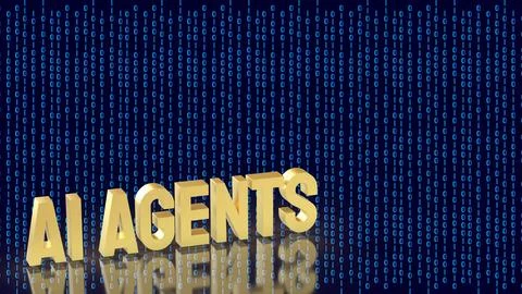 AI Agents Concept With Binary Data Digital Technology Background 3d render. Illustrazione stock