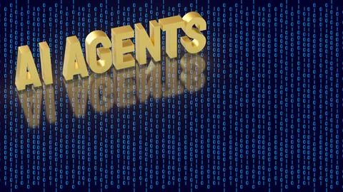 AI Agents Concept With Binary Data Digital Technology Background 3d render. Stock Illustration