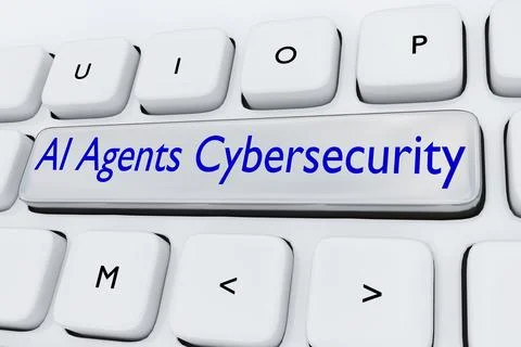 AI Agents Cybersecurity concept Stock Illustration