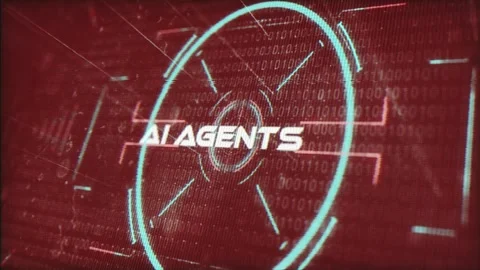 AI Agents Intelligence Words In Techno Sci Fi Stock Footage 346533561