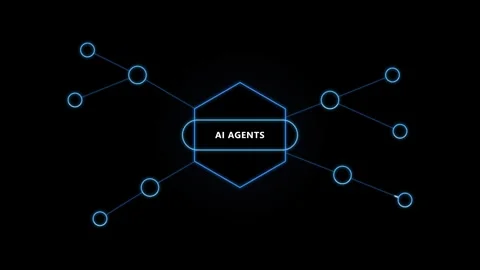 Ai agents network diagram: digital technology connection and data processin.. Stock Footage 344860631