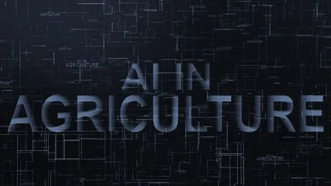AI in agriculture text technology data line animated Stock Footage 259853506