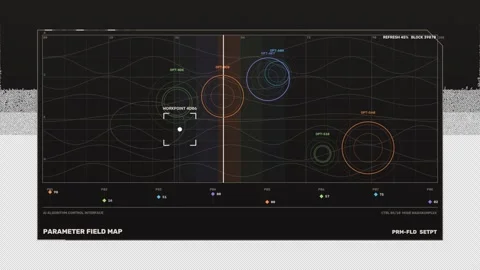 AI Algorithm Control Interface HUD Seamless Loop Stockbeeldmateriaal 342121626