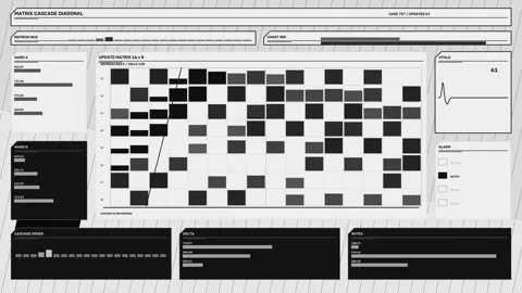 AI Algorithm Control Panel Matrix Seamless Loop Stockbeeldmateriaal 342102545