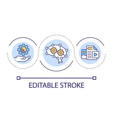 AI algorithm in marketing loop concept icon Stock Illustration