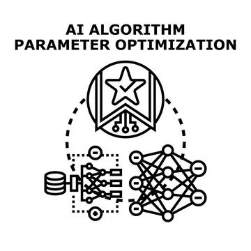 Ai algorithm parameter optimization and machine learning concept 库存插图