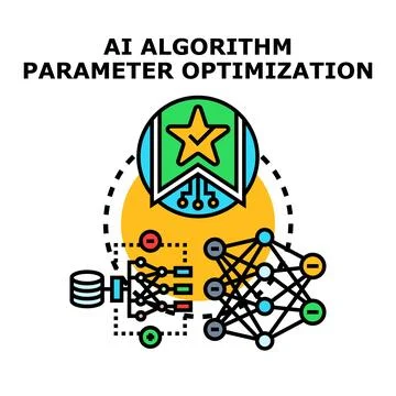 Ai algorithm parameter optimization and machine learning concept Stock Illustration