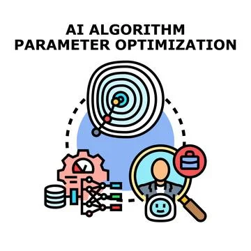 Ai algorithm parameter optimization concept illustration Stock Illustration