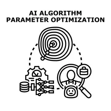 Ai algorithm parameter optimization concept illustration Stock Illustration