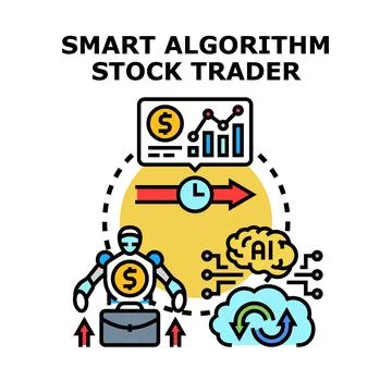 Ai algorithm smart stock trading investment system Stock Illustration
