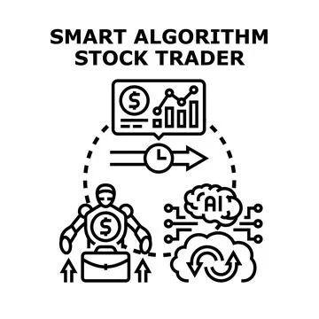 Ai algorithm smart stock trading investment system Stock Illustration