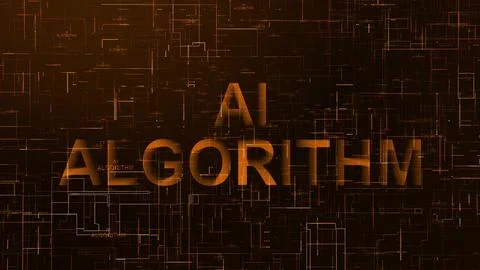 AI algorithm text data line technology brown 스톡 일러스트