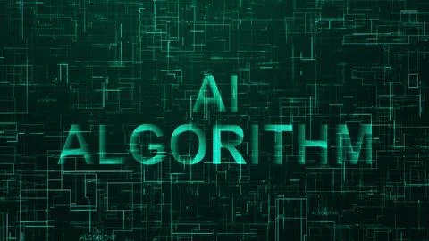 AI algorithm text data line technology cyan color イラスト素材