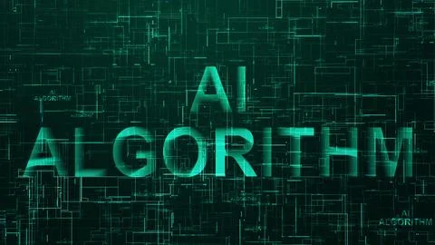 AI algorithm text data line technology cyan イラスト素材