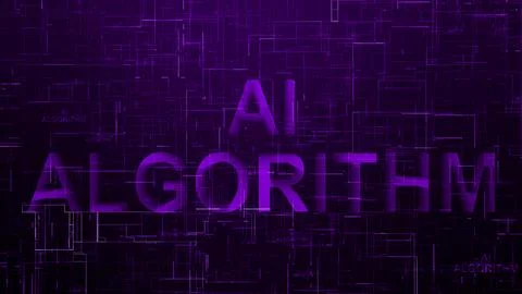 AI algorithm text data line technology purple 스톡 일러스트