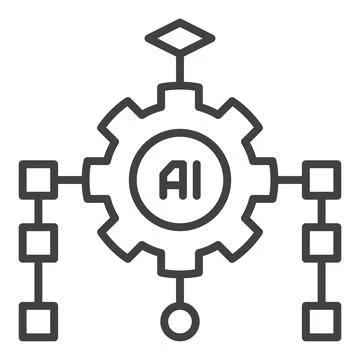 AI Algorithm vector Artificial Intelligence outline icon or symbol 스톡 일러스트