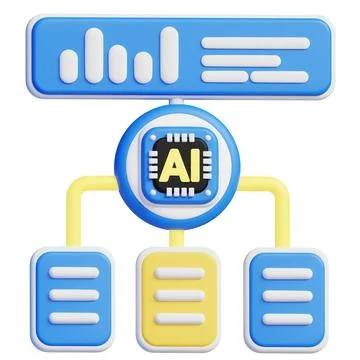 AI Algorithms 3d icon illustration. 库存照片