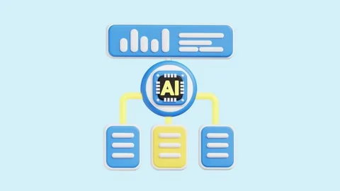 AI Algorithms animated 3d icon. Stock Footage 289452722