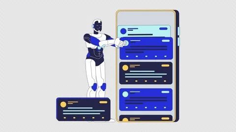 AI algorithms in digital content sorting 2D animation Stock Footage 320676740